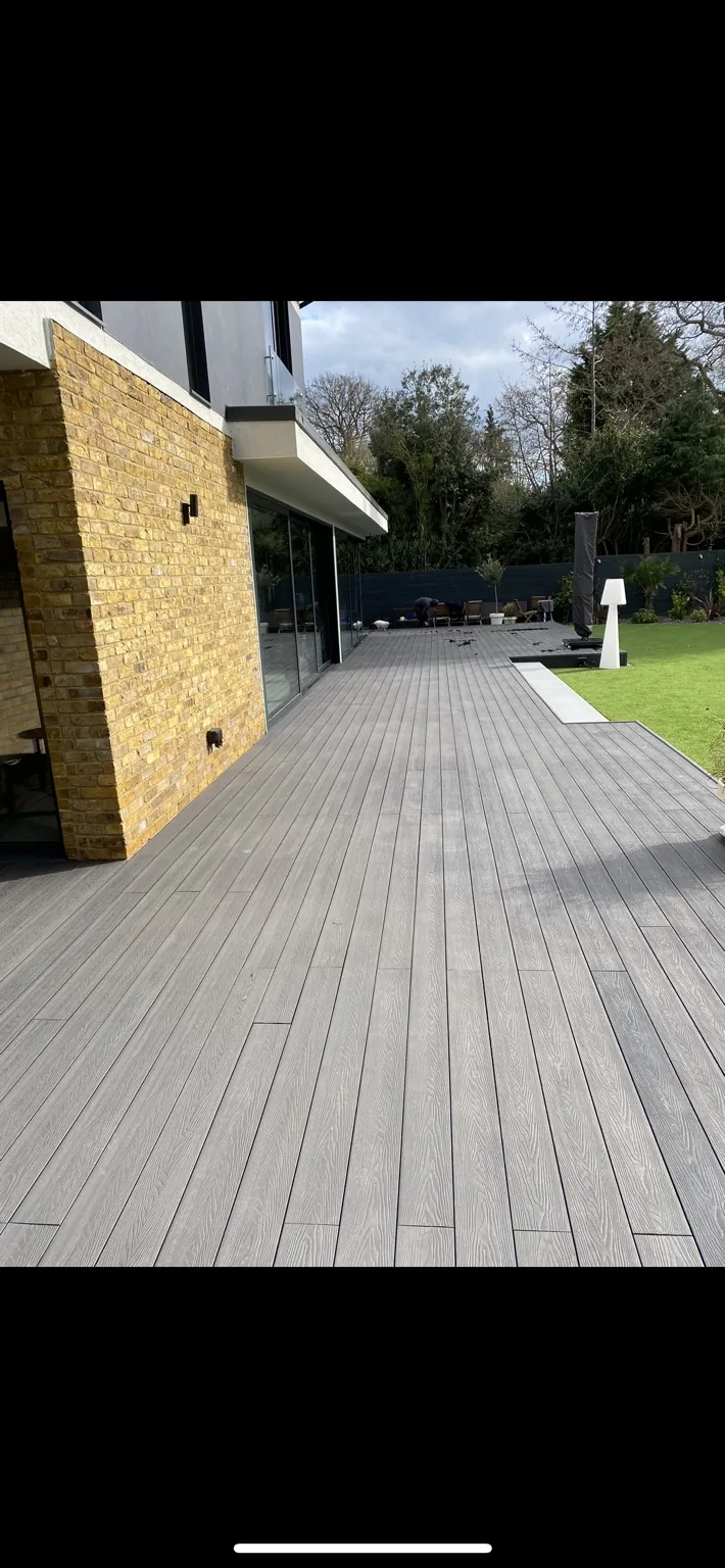 Cleaned dark composite deck