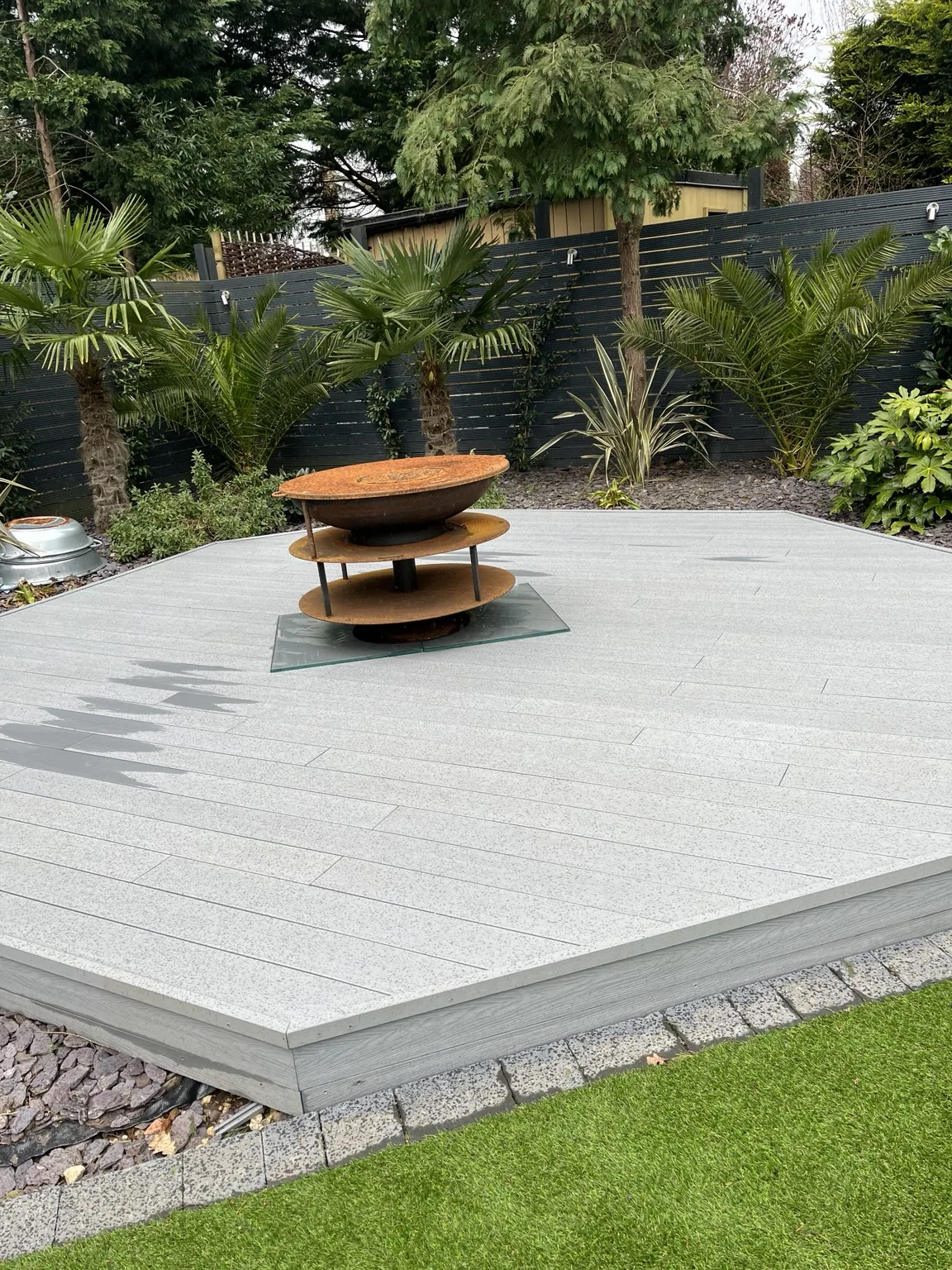 Cleaned light composite deck